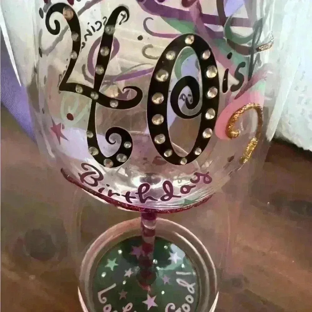 NEW IN PACKAGE TOPSHELF 40th BIRTHDAY WINE GLASS